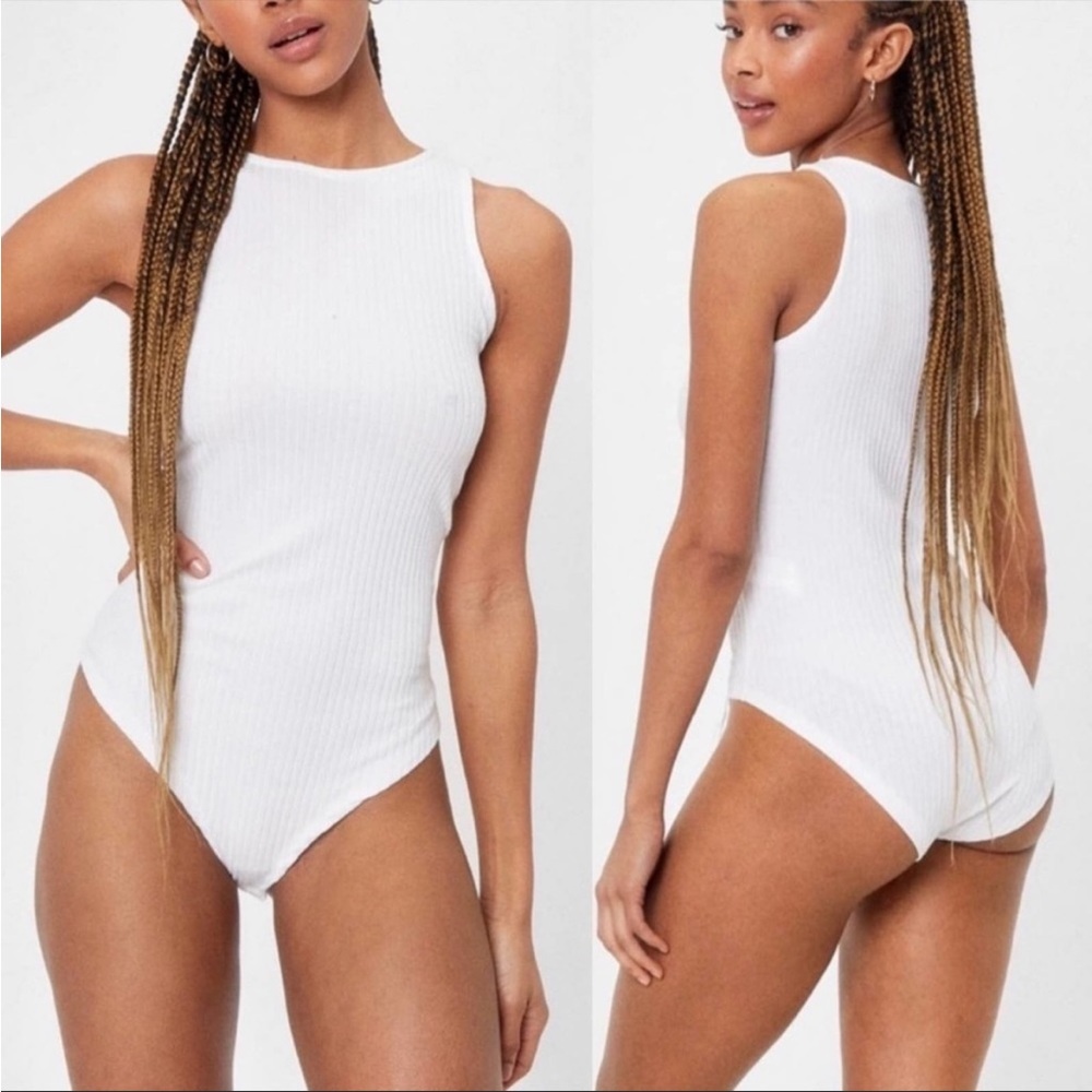 Nasty Gal | White Ribbed Bodysuit